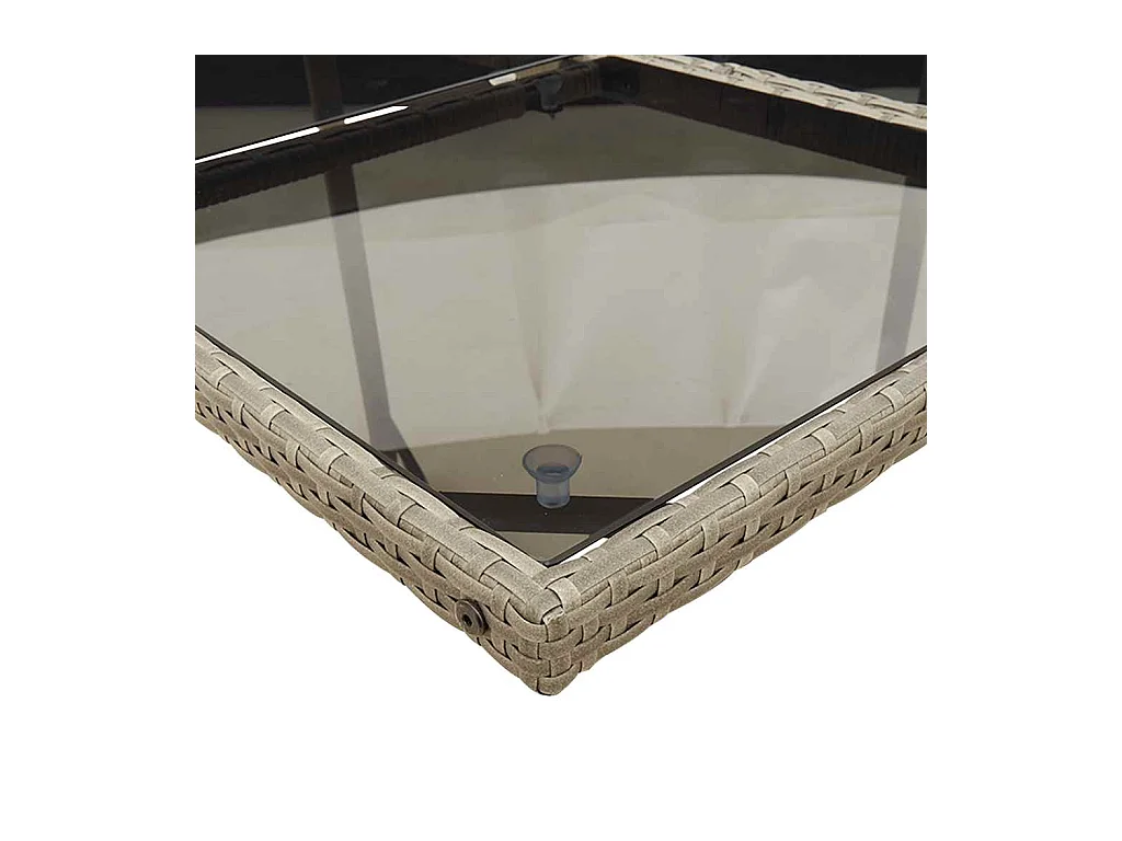 Jeffersontown  Set comedor jardín 9 pzas y cojines ratán sintético gris