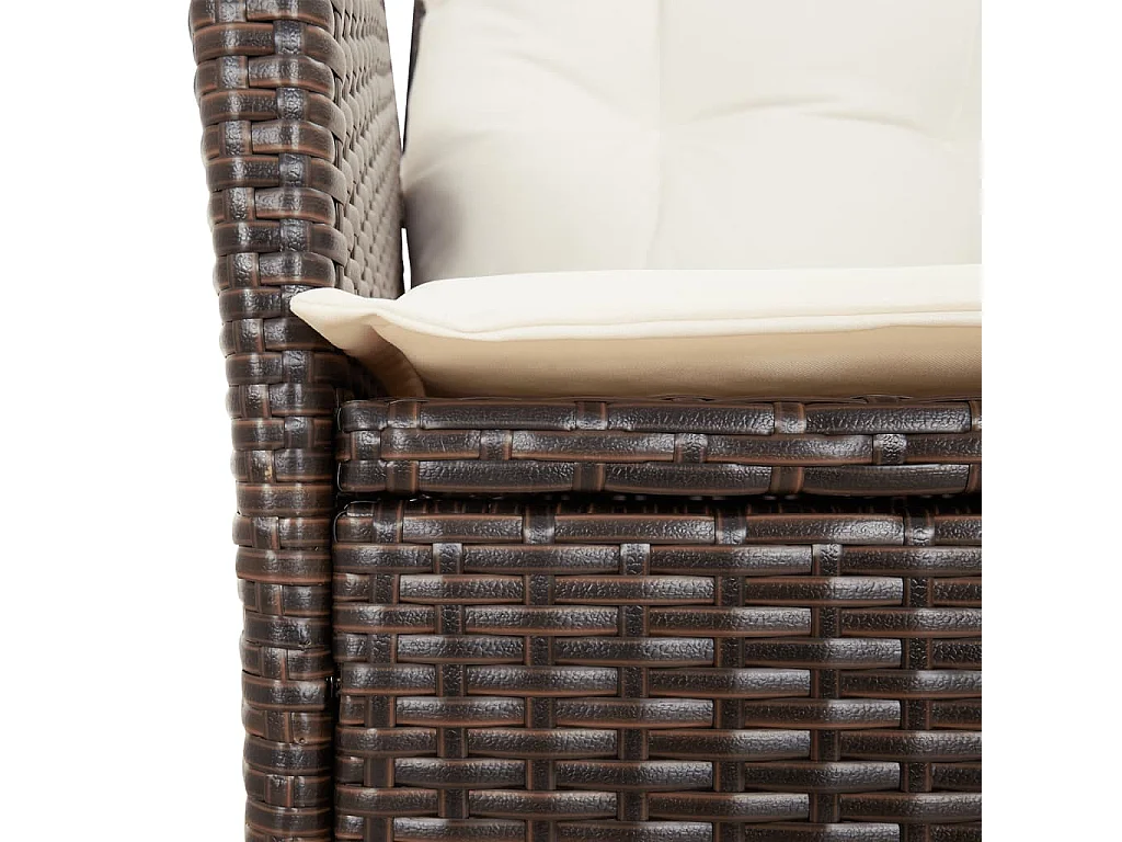 Emory  7-delige Tuinset met kussens poly rattan bruin