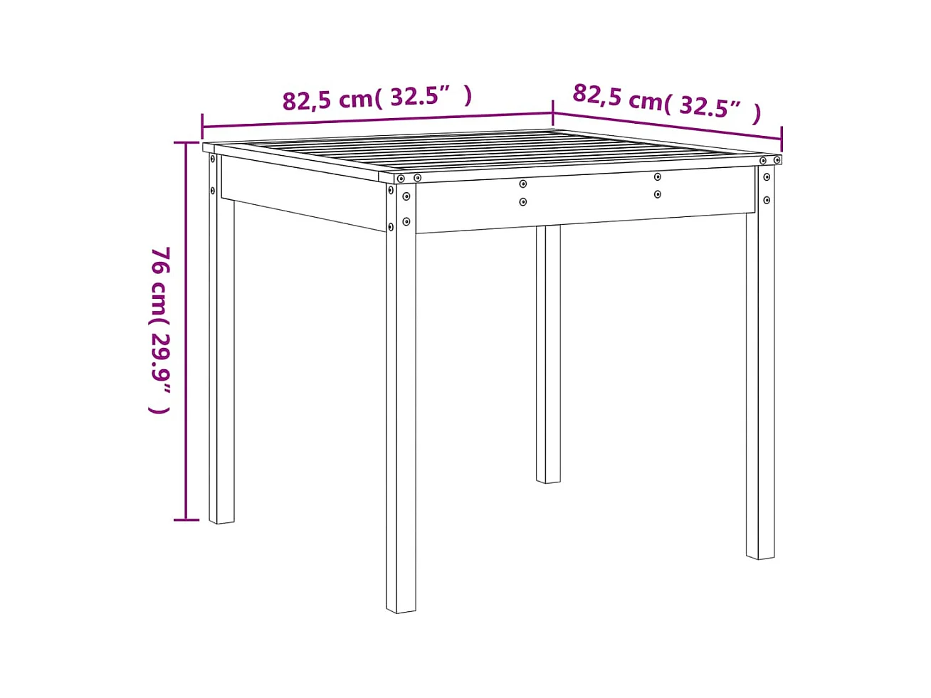 Vienna  Ensemble à manger de jardin 5pcs blanc bois massif de pin