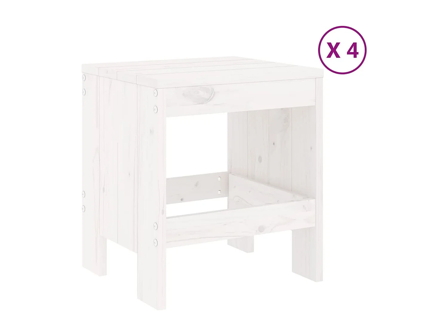 Vienna  Juego de comedor de jardín 5 piezas madera maciza pino blanco