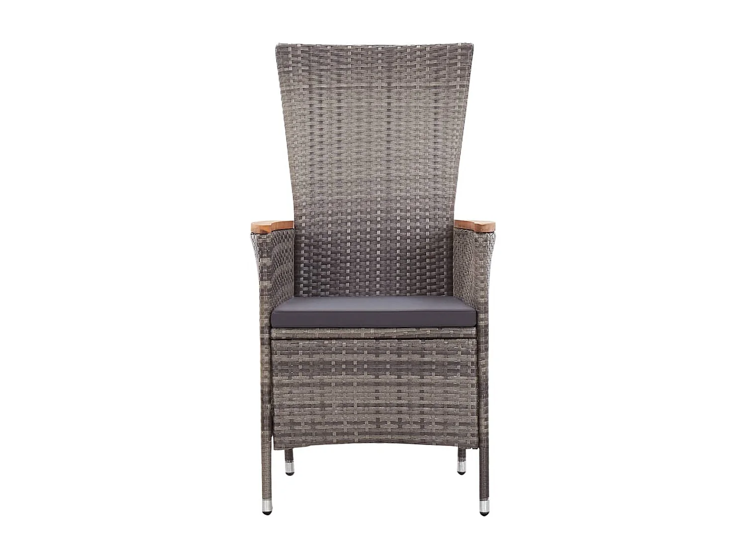 Zeldrik  Ensemble à manger de jardin avec coussins 5 pcs Gris