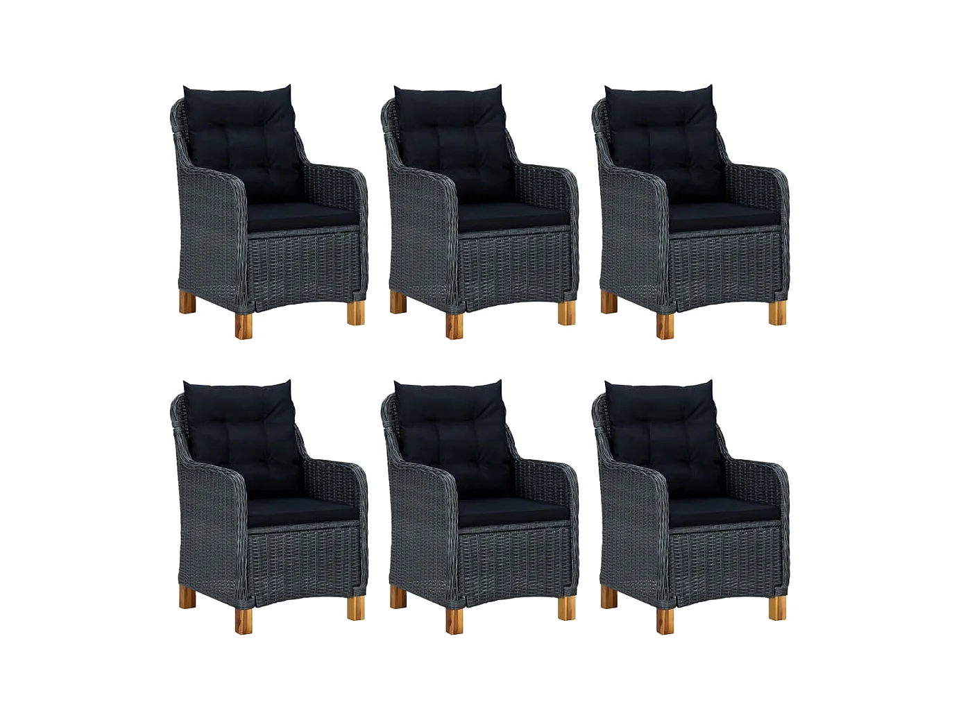 Murrieta  Ensemble à manger de jardin 7 pcs Gris foncé