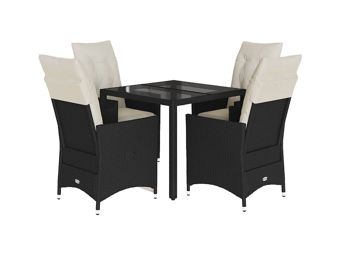 Elm Grove  5-delige Tuinset met kussens poly rattan zwart