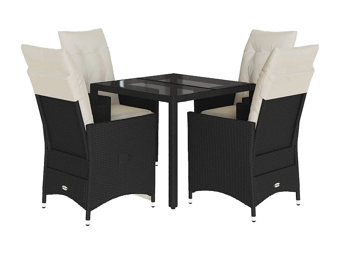 Elm Grove  5-delige Tuinset met kussens poly rattan zwart