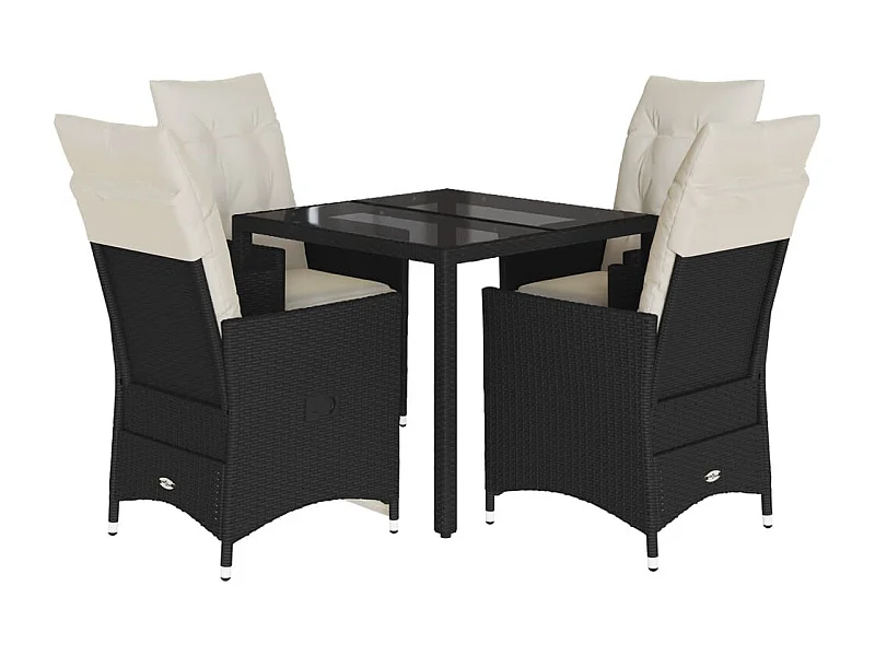 Elm Grove  5-delige Tuinset met kussens poly rattan zwart