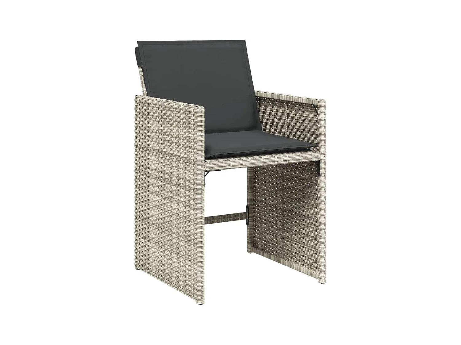 Enfield  Ensemble à manger de jardin et coussins 9 pcs gris clair rotin