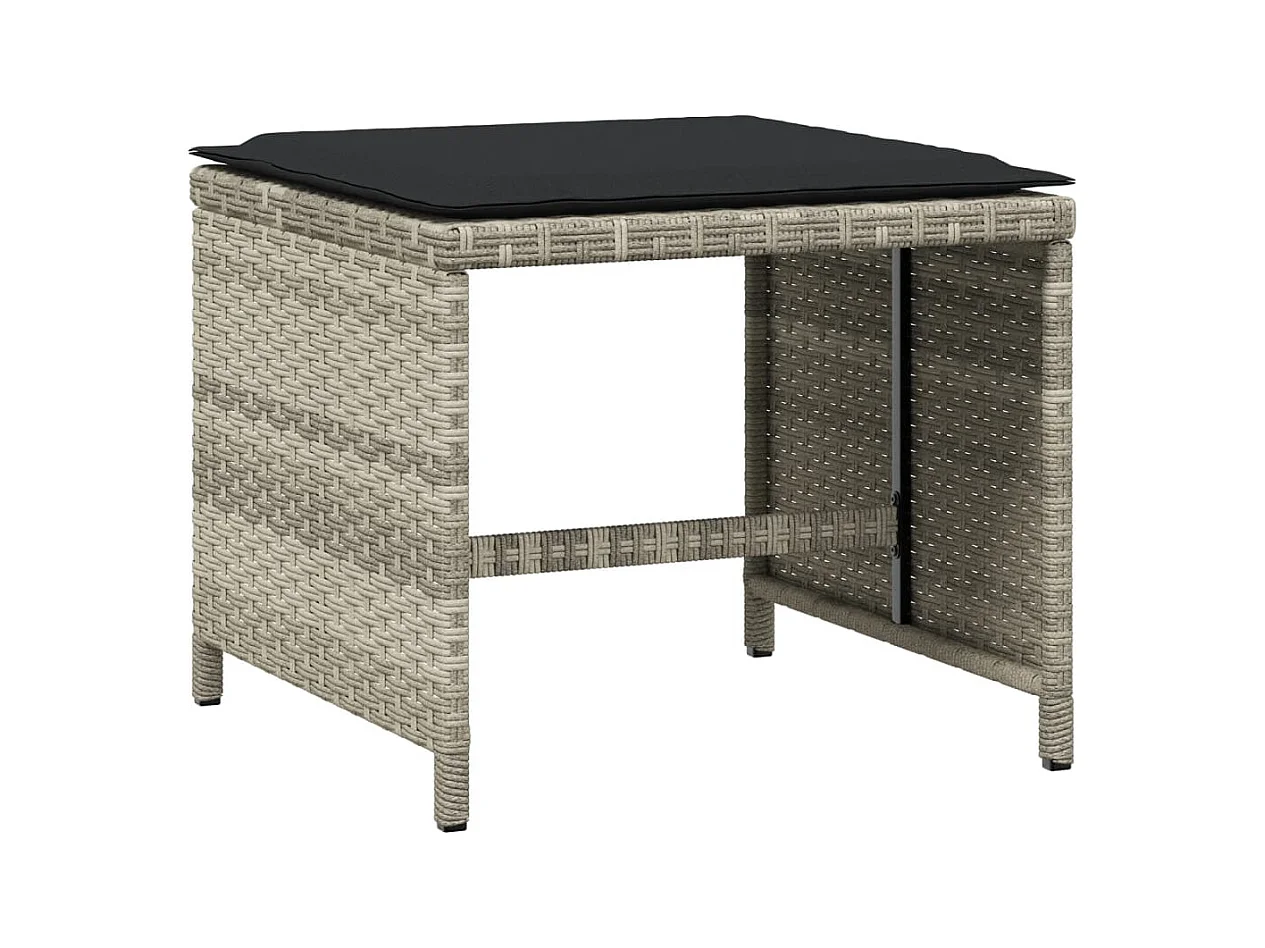 Enfield  Ensemble à manger de jardin et coussins 9 pcs gris clair rotin