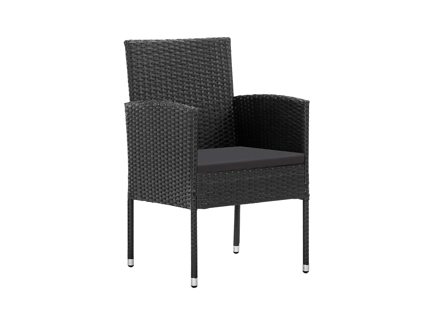 Redouane  Ensemble à manger de jardin 9 pcs Noir