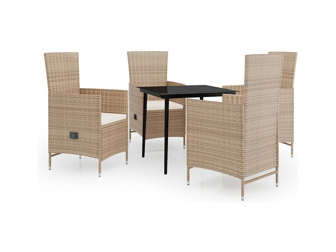 Zeldrik  5-delige Tuinset met kussens beige