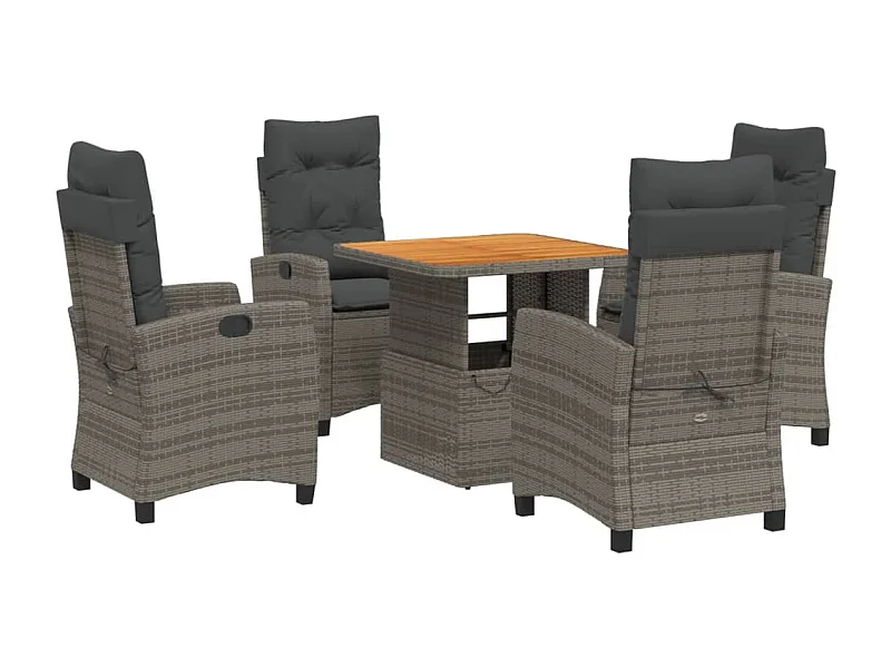 Spello  5-delige Tuinset met kussens poly rattan grijs