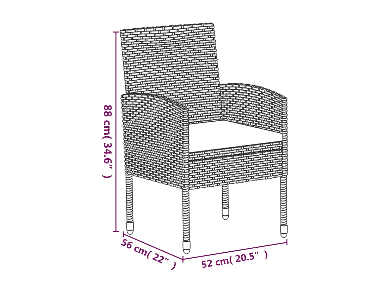 Nolira  5-delige Tuinset met kussens poly rattan zwart
