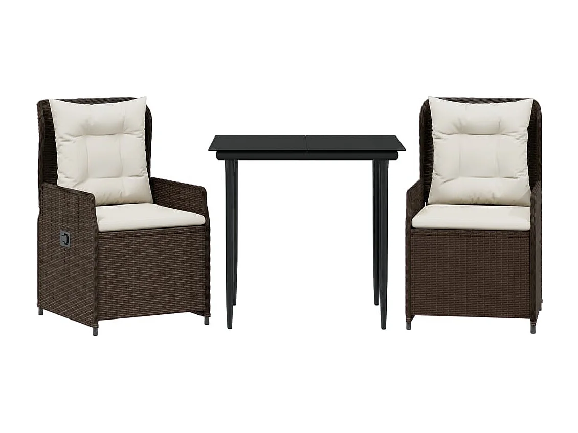 Tilly  3-delige Tuinset met kussens poly rattan bruin