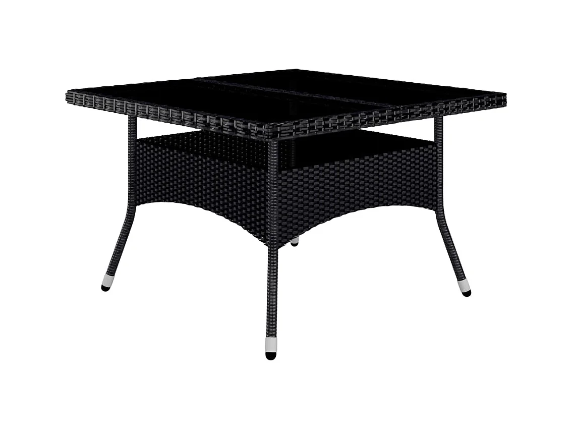 Løgumkloster  9-delige Tuinset poly rattan en acaciahout zwart