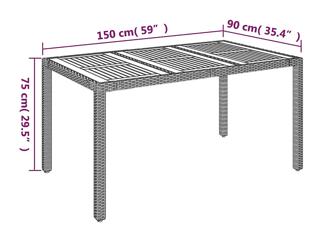 Afragola  Ensemble à manger de jardin coussins 5pcs Noir Résine tressée