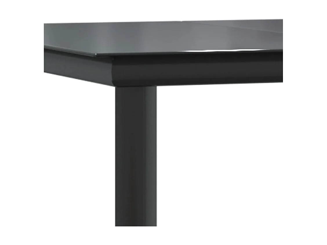 Rhett Logan  Ensemble à manger de jardin coussins 5pcs Noir Résine tressée