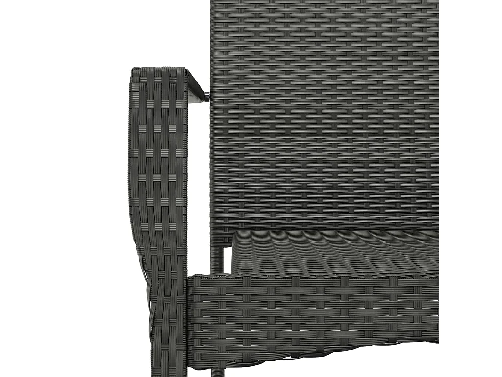 Rhett Logan  Ensemble à manger de jardin coussins 5pcs Noir Résine tressée