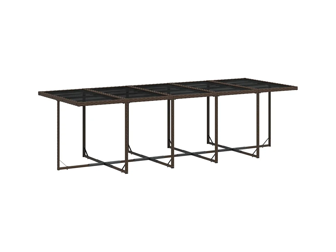 Xeli  Ensemble à manger de jardin avec coussins 15 pcs marron rotin