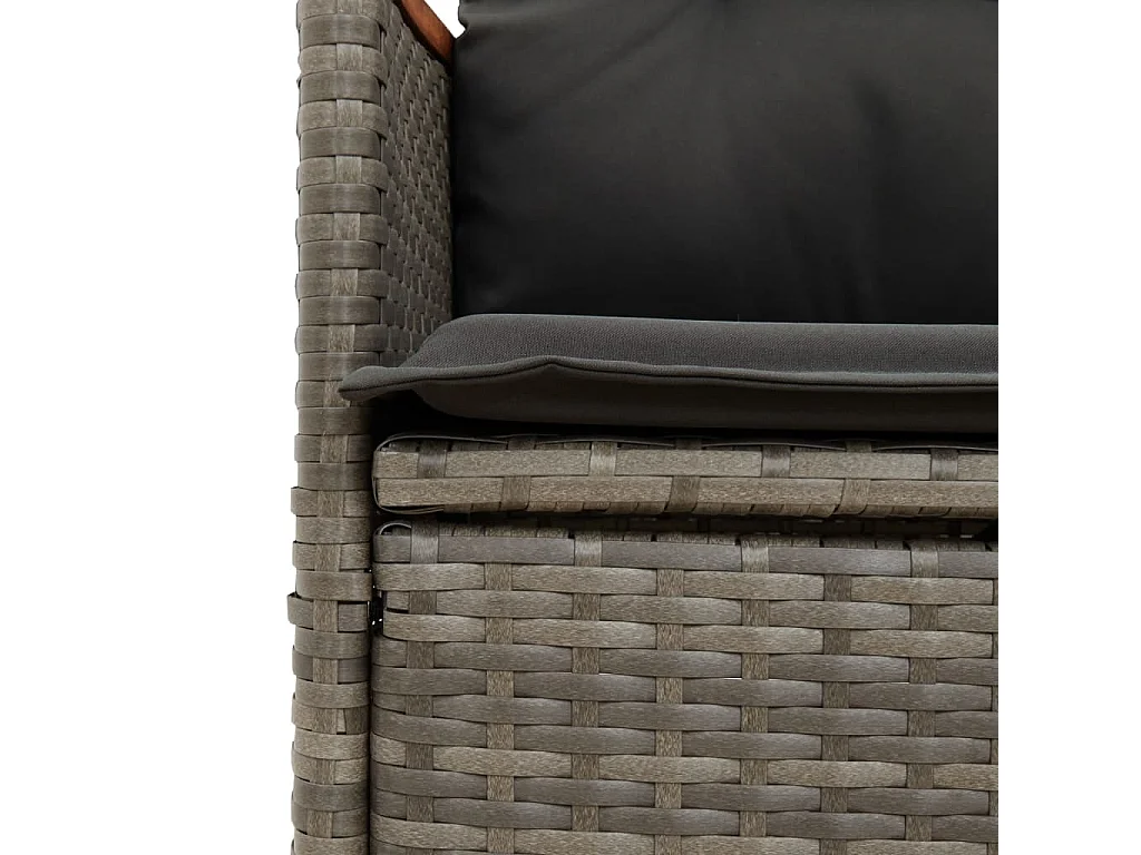 Staunton  Set comedor jardín 7 pzas y cojines ratán sintético gris