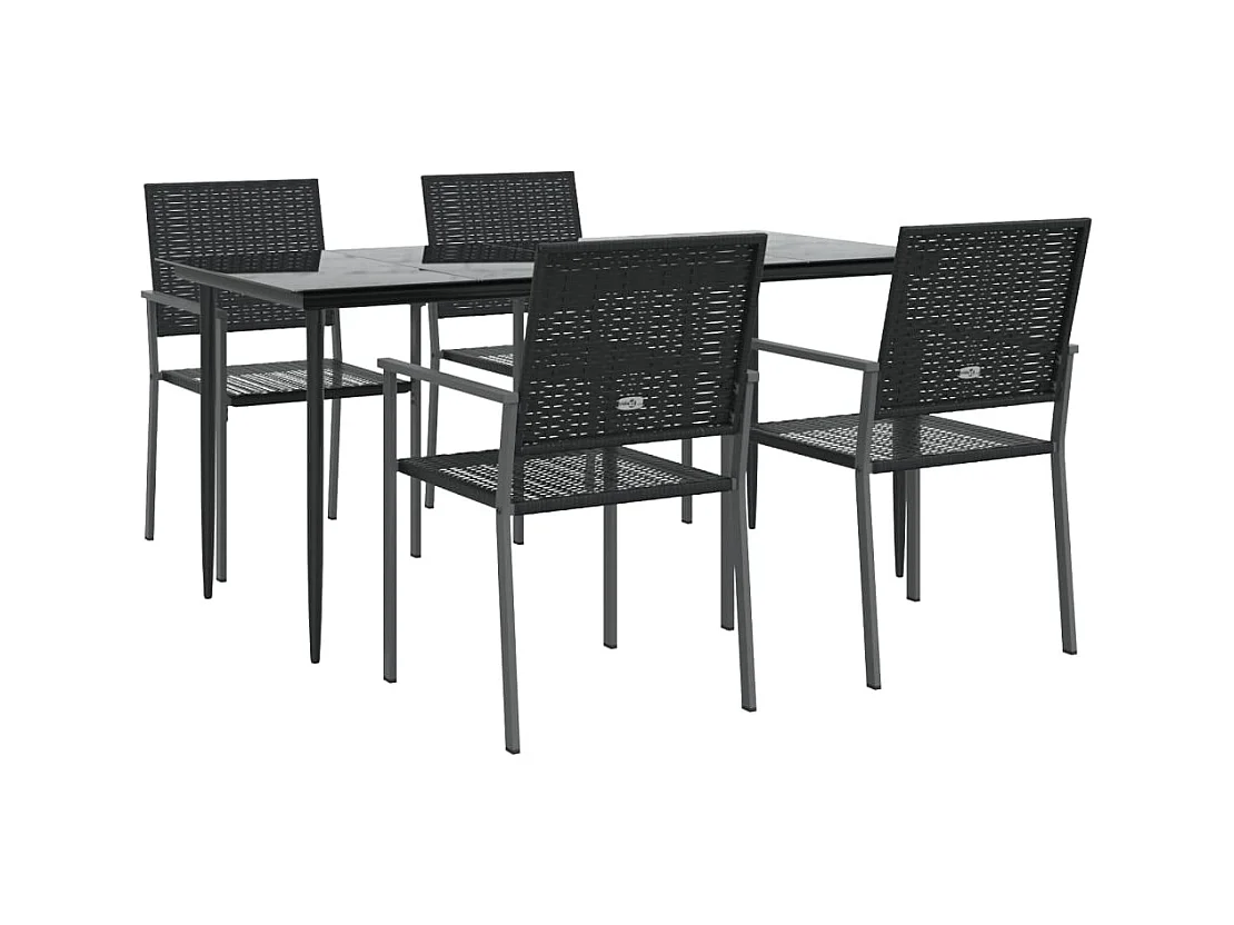 Croughevoe  Ensemble à manger de jardin 5 pcs résine tressée acier