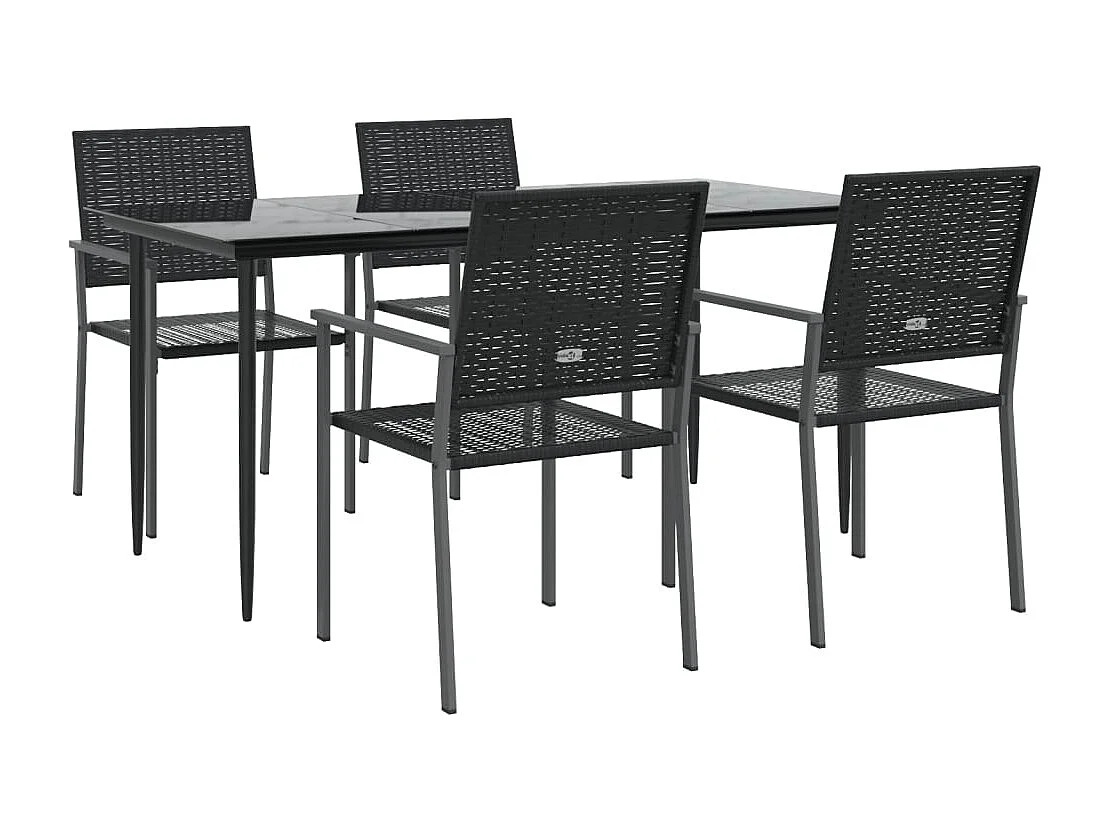 Croughevoe  Ensemble à manger de jardin 5 pcs résine tressée acier