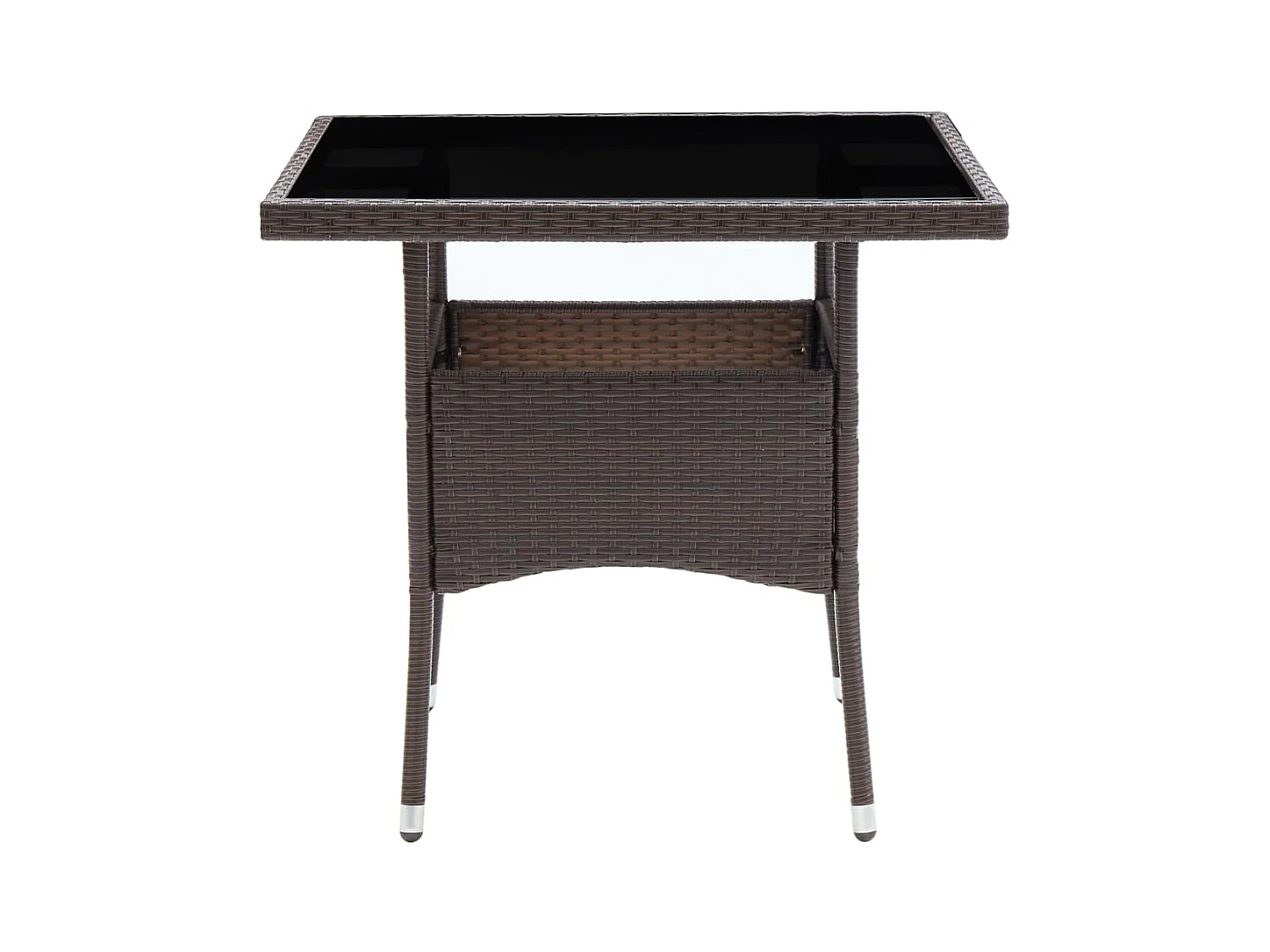 Deerlijk  Muebles de jardín 5 piezas ratán sintético y vidrio marrón