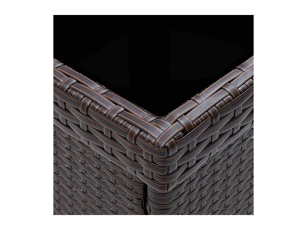 Deerlijk  Muebles de jardín 5 piezas ratán sintético y vidrio marrón