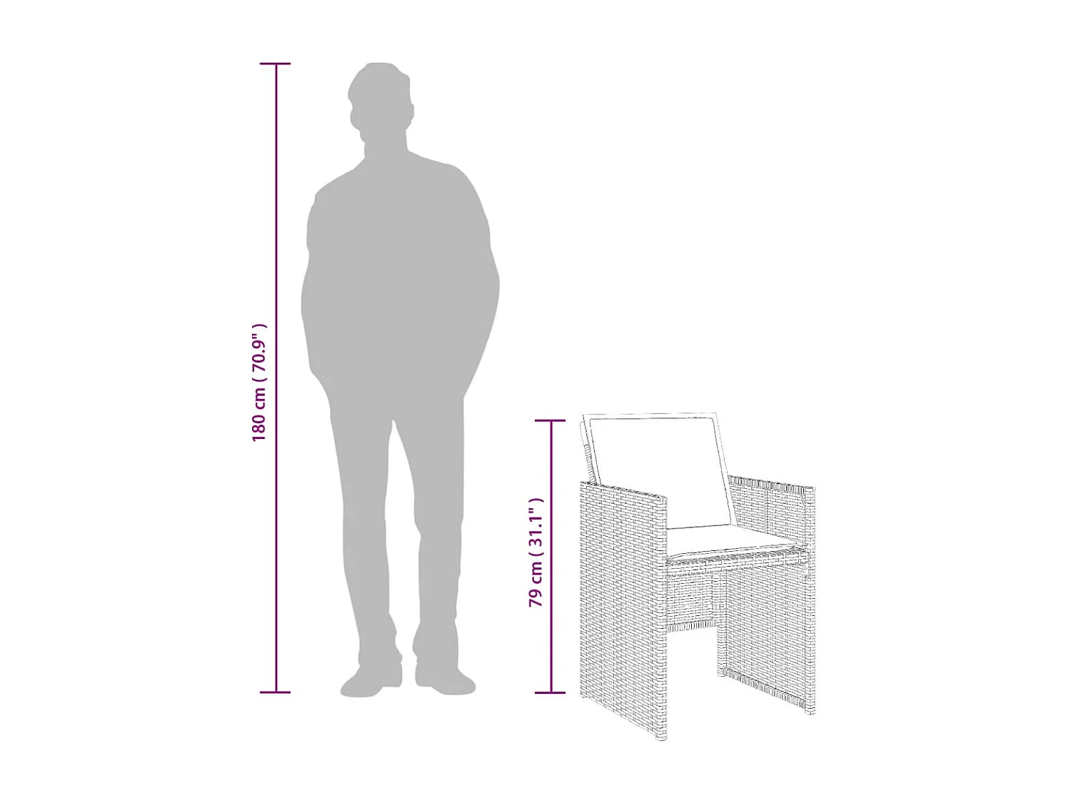 Jeroen  Ensemble à manger de jardin avec coussins 13 pcs marron rotin