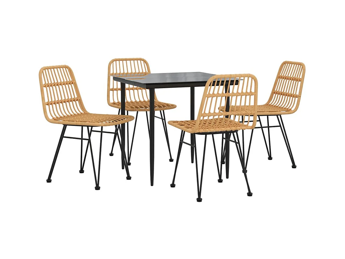 Eden Prairie  Juego de comedor de jardín 5 piezas ratán sintético