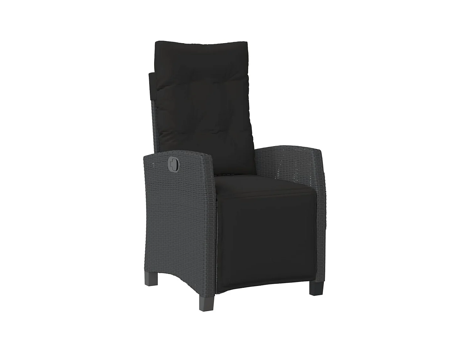 Vrikja  Ensemble à manger de jardin 9pcs coussins noir résine tressée