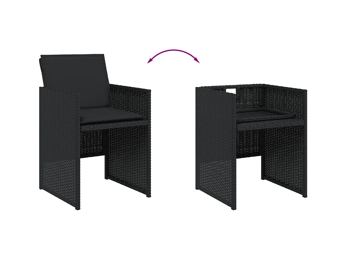 Jeroen  9-delige Tuinset poly rattan zwart