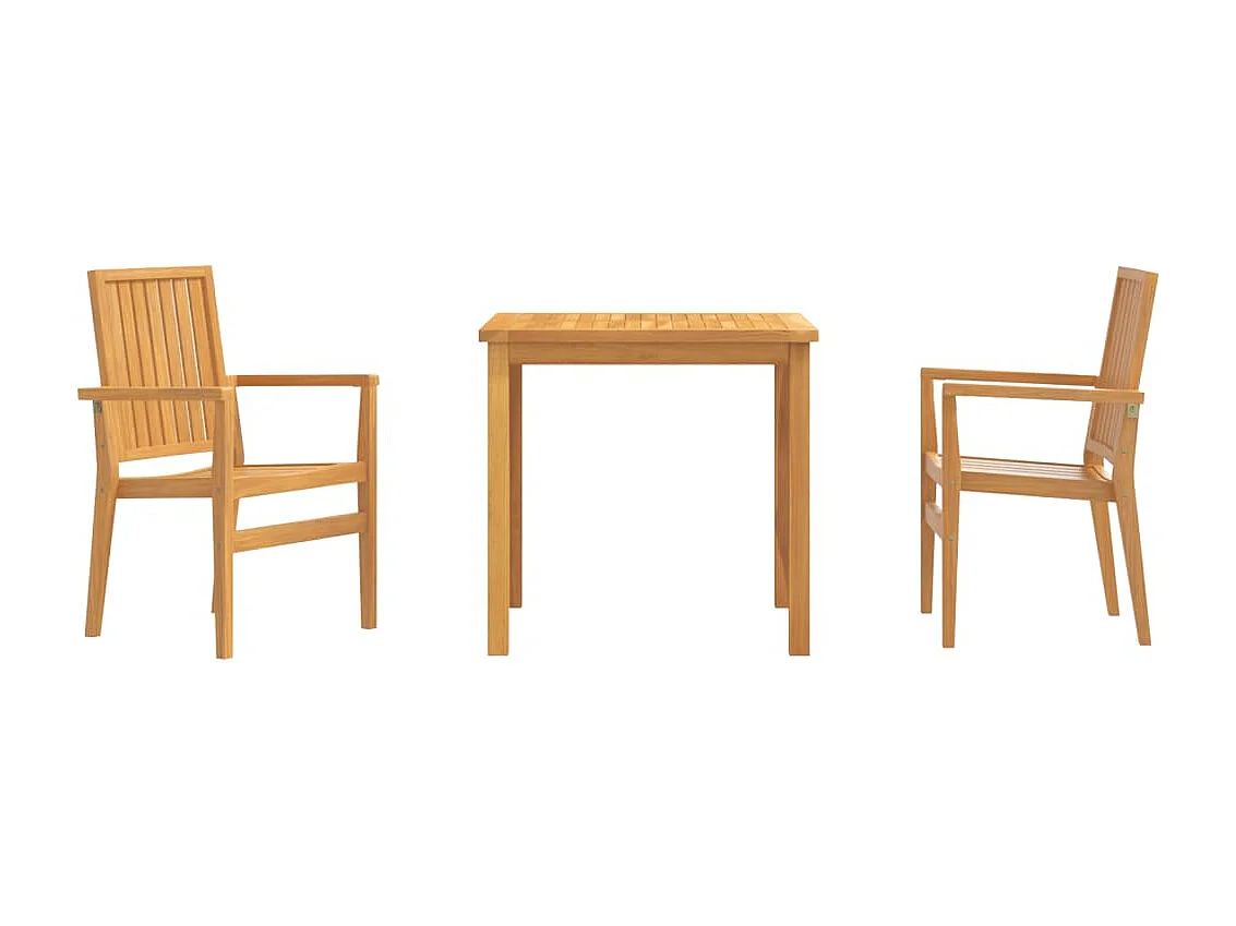 Garden Furniture -  3-delige Tuinset massief teakhout