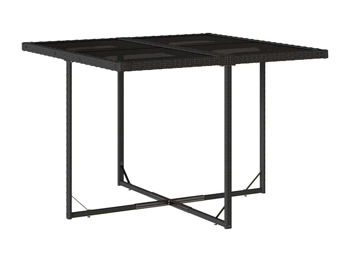 Brienne  Set de comedor de jardín 9 pzas y cojines ratán sintético negro