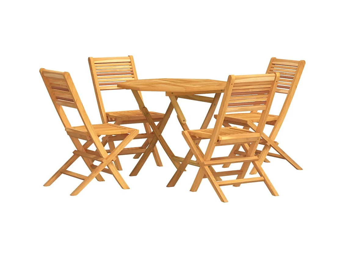 Corato  Juego de comedor para jardín 5 piezas madera maciza de teca