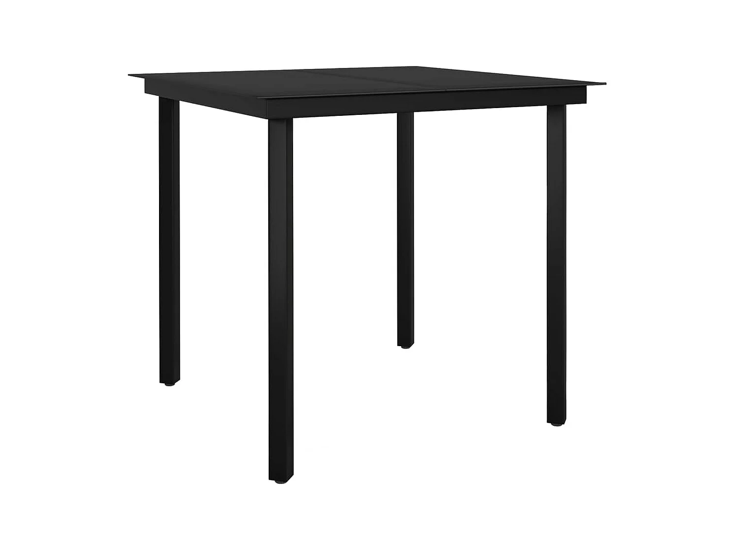 Lara  Ensemble à manger de jardin 5 pcs Noir