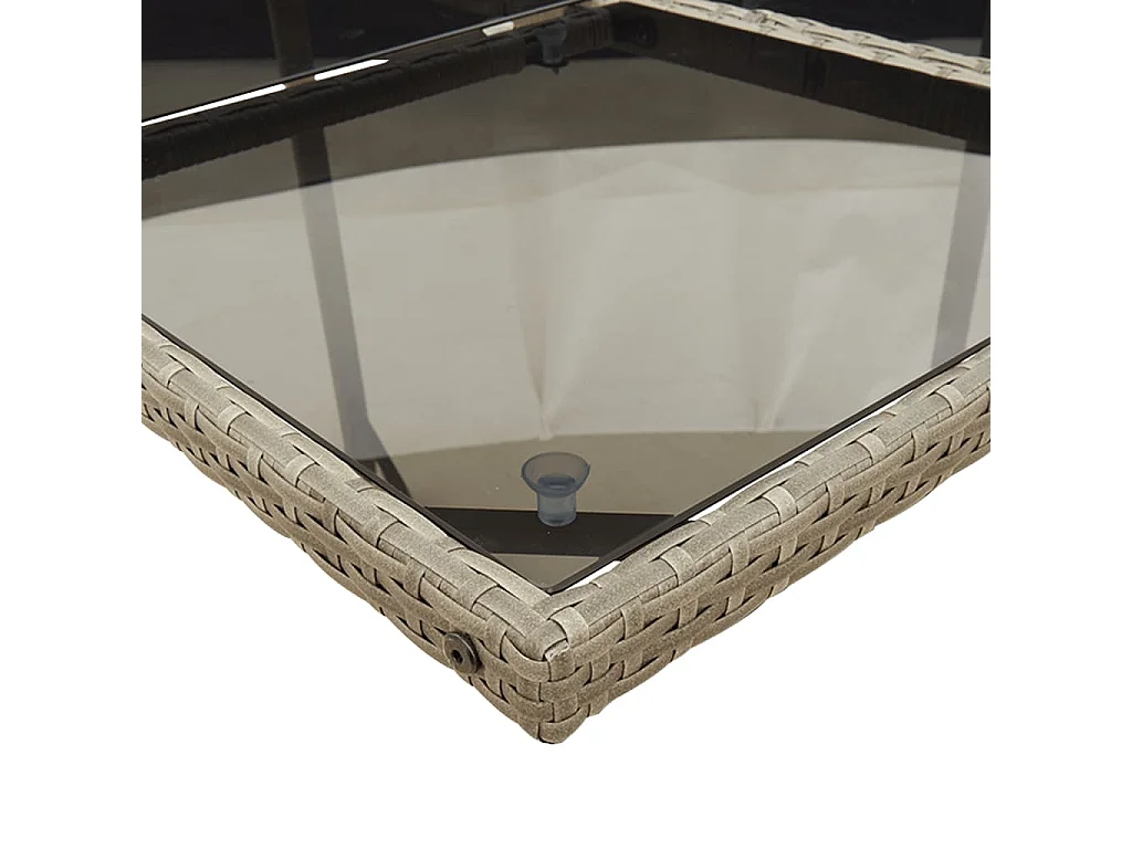 Brienne  Set de comedor de jardín 11 pzas y cojines ratán sintético gris