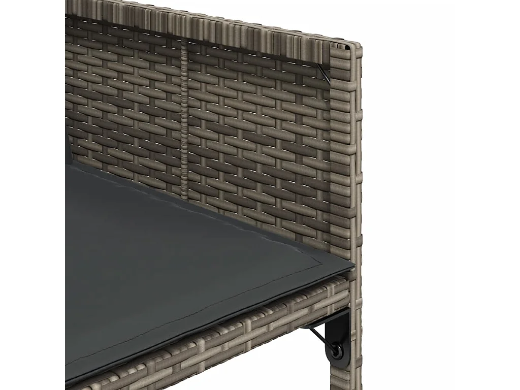 Brienne  Set de comedor de jardín 11 pzas y cojines ratán sintético gris