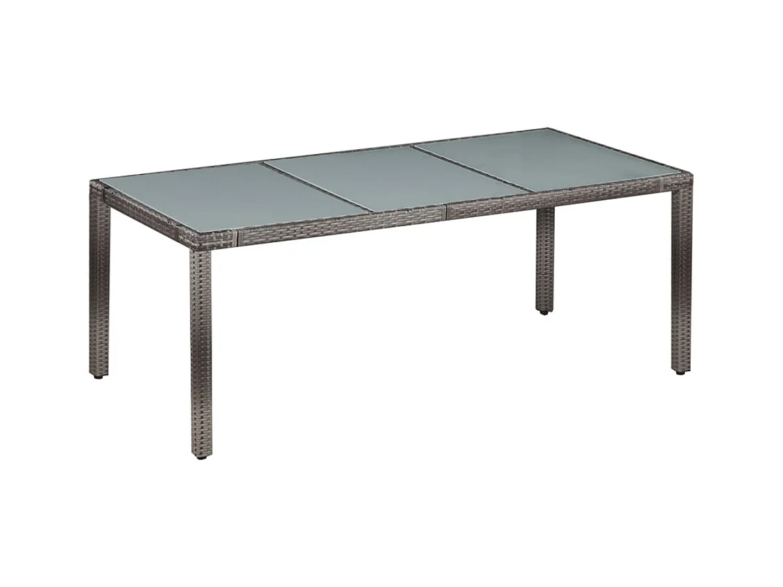 Fea  Ensemble à manger d'extérieur 9pcs coussins Résine tressée Gris