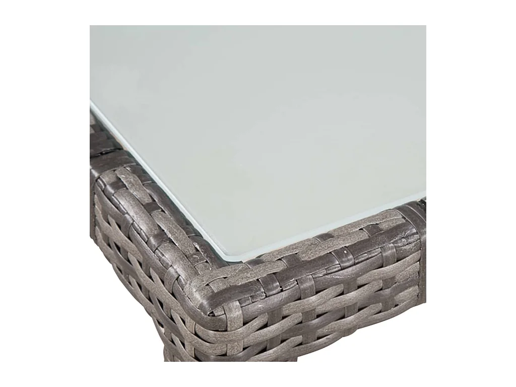 Fea  Ensemble à manger d'extérieur 9pcs coussins Résine tressée Gris