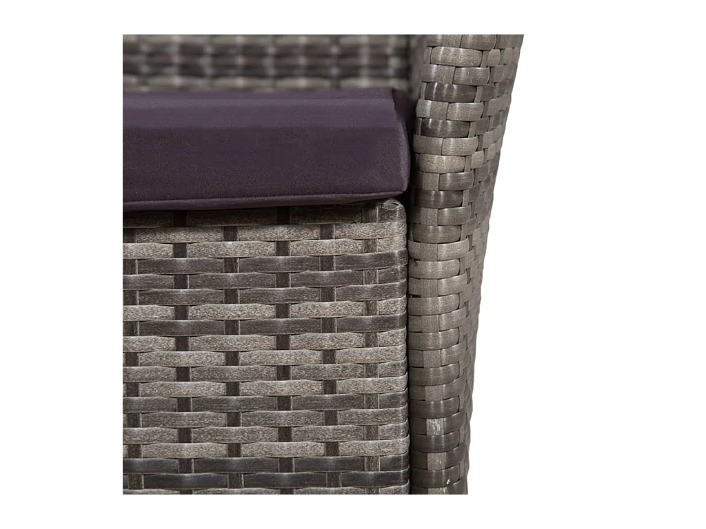 Fea  Ensemble à manger d'extérieur 9pcs coussins Résine tressée Gris