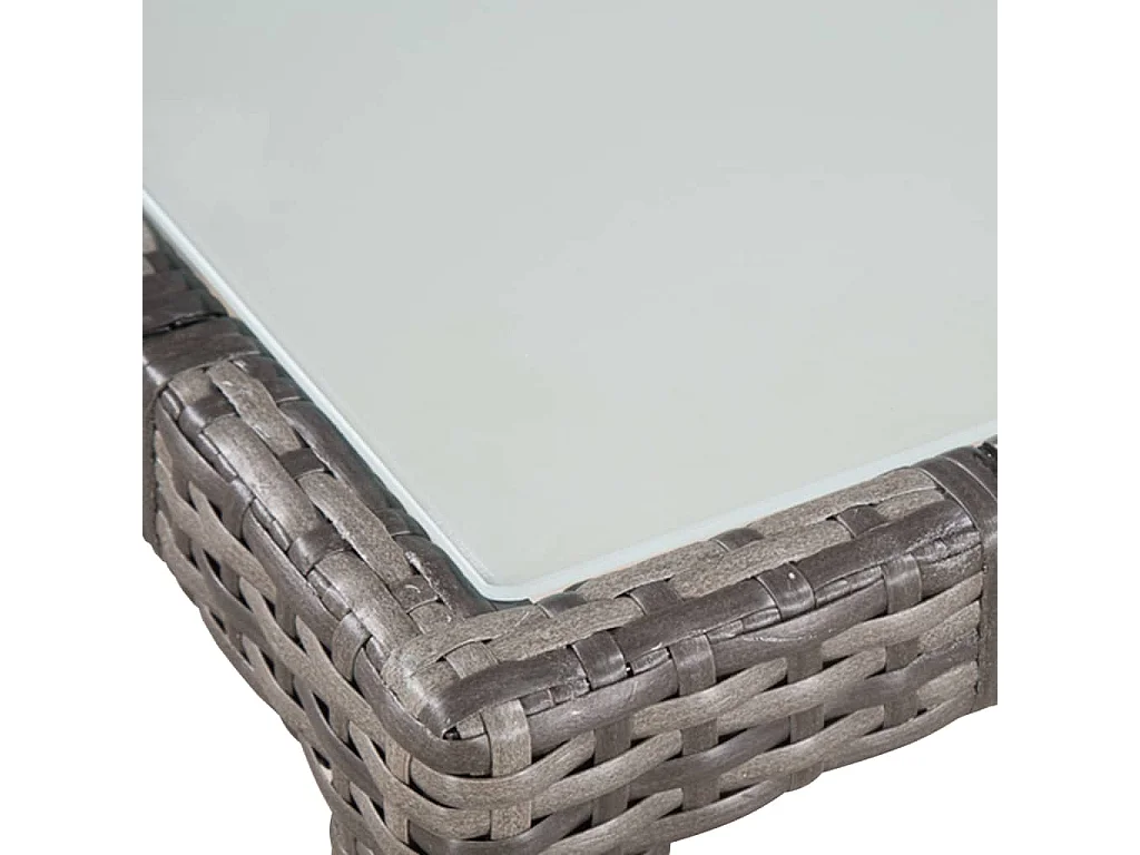 Fea  Ensemble à manger d'extérieur 9pcs coussins Résine tressée Gris