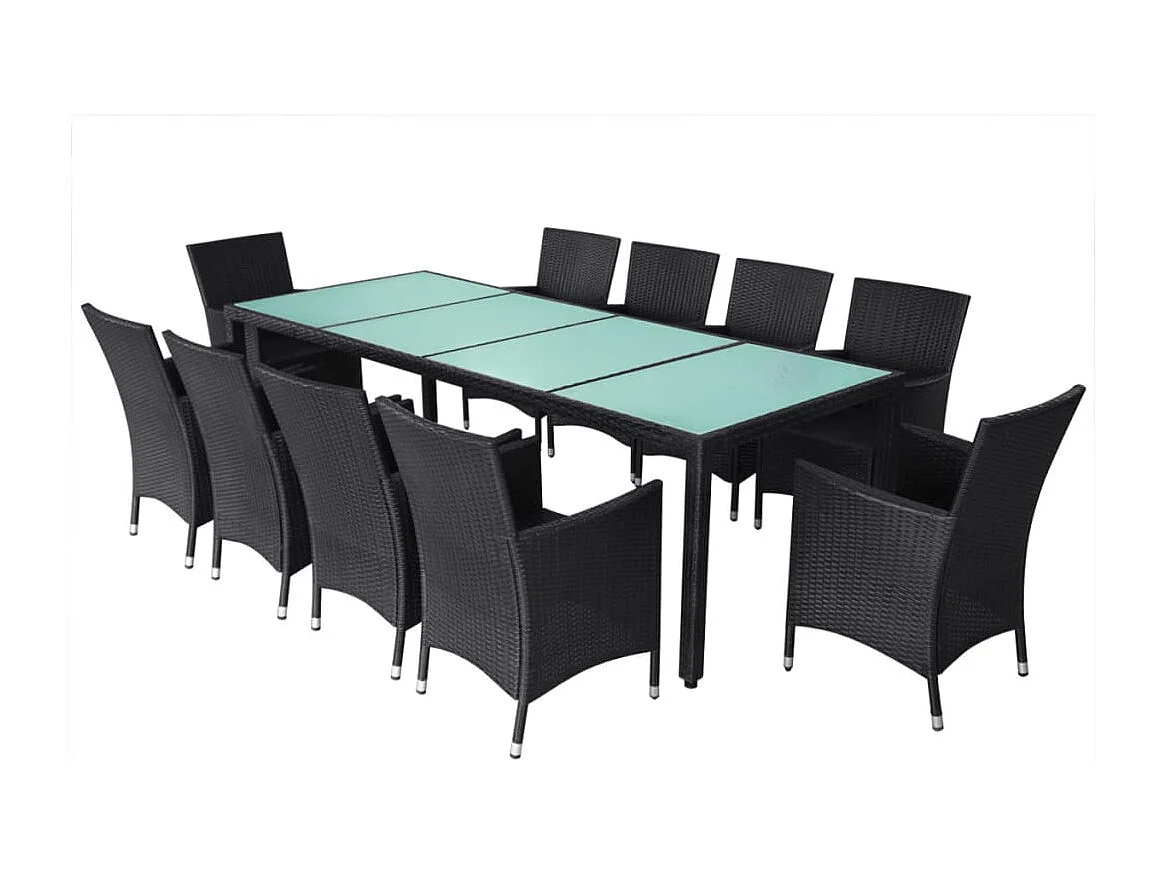 Fea  Ensemble à manger d'extérieur 11 pcs coussins résine tressée