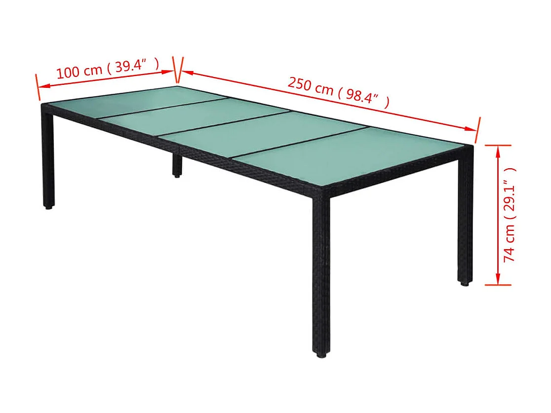 Fea  Ensemble à manger d'extérieur 11 pcs coussins résine tressée