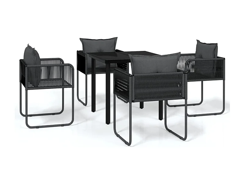 Scandicci  5-delige Tuinset zwart