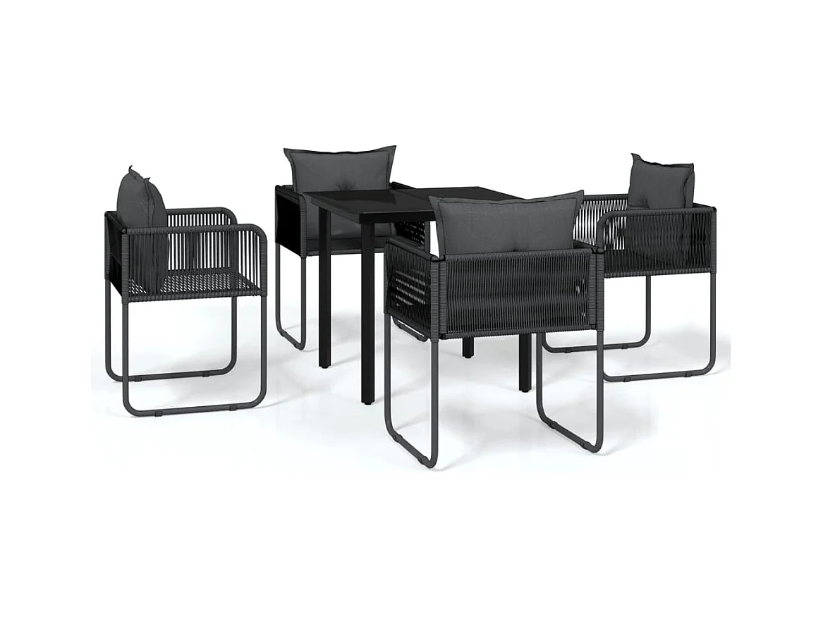 Scandicci  5-delige Tuinset zwart