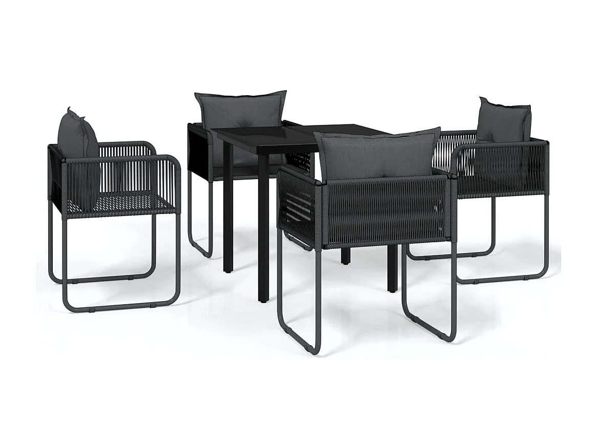 Scandicci  5-delige Tuinset zwart