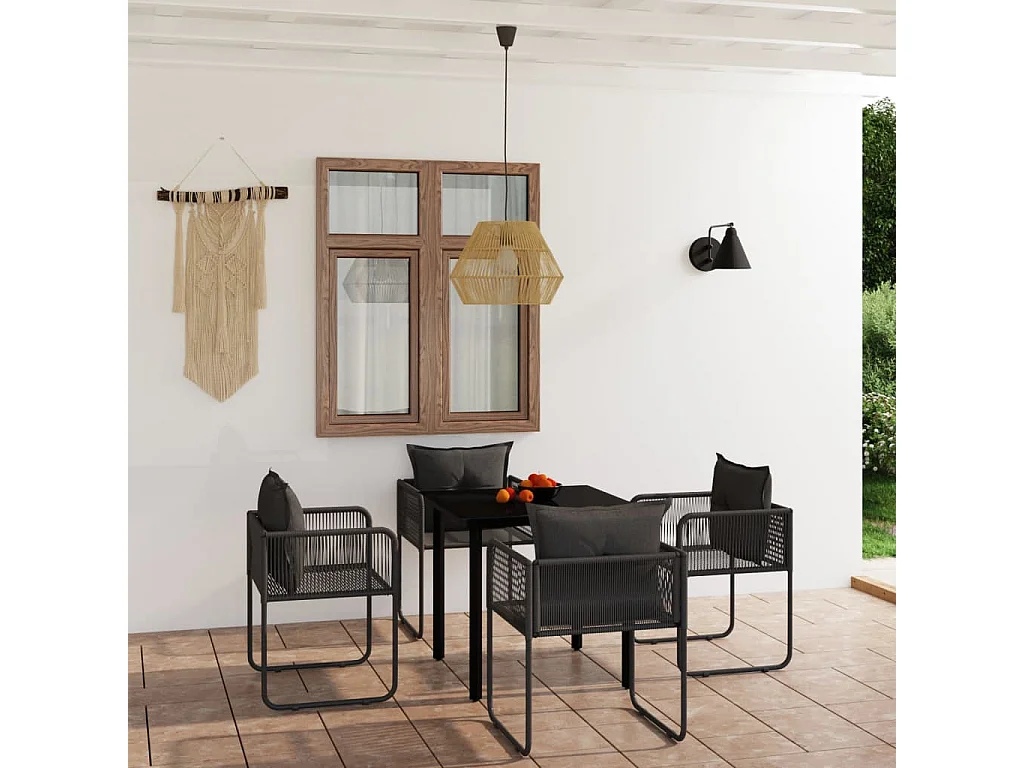 Scandicci  5-delige Tuinset zwart