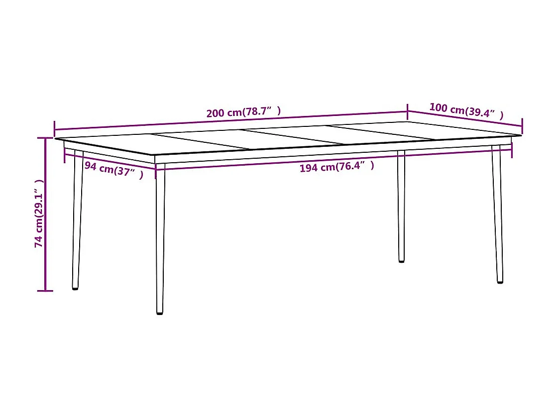 Carlinville  Ensemble à manger de jardin coussins 9 pcs Résine tressée Verre