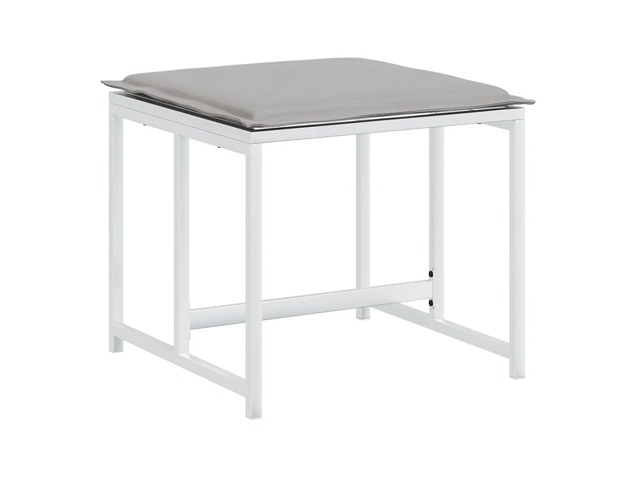 Blythe  Ensemble à manger de jardin avec coussins 11pcs blanc textilène