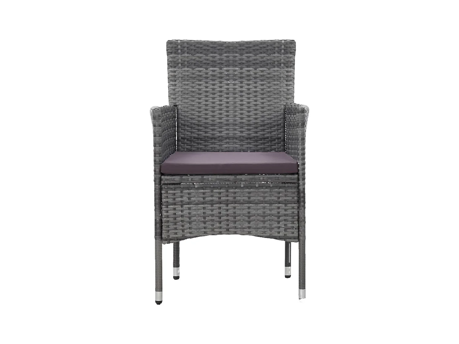 Ellira  Ensemble à manger de jardin 3 pcs Résine tressée Gris