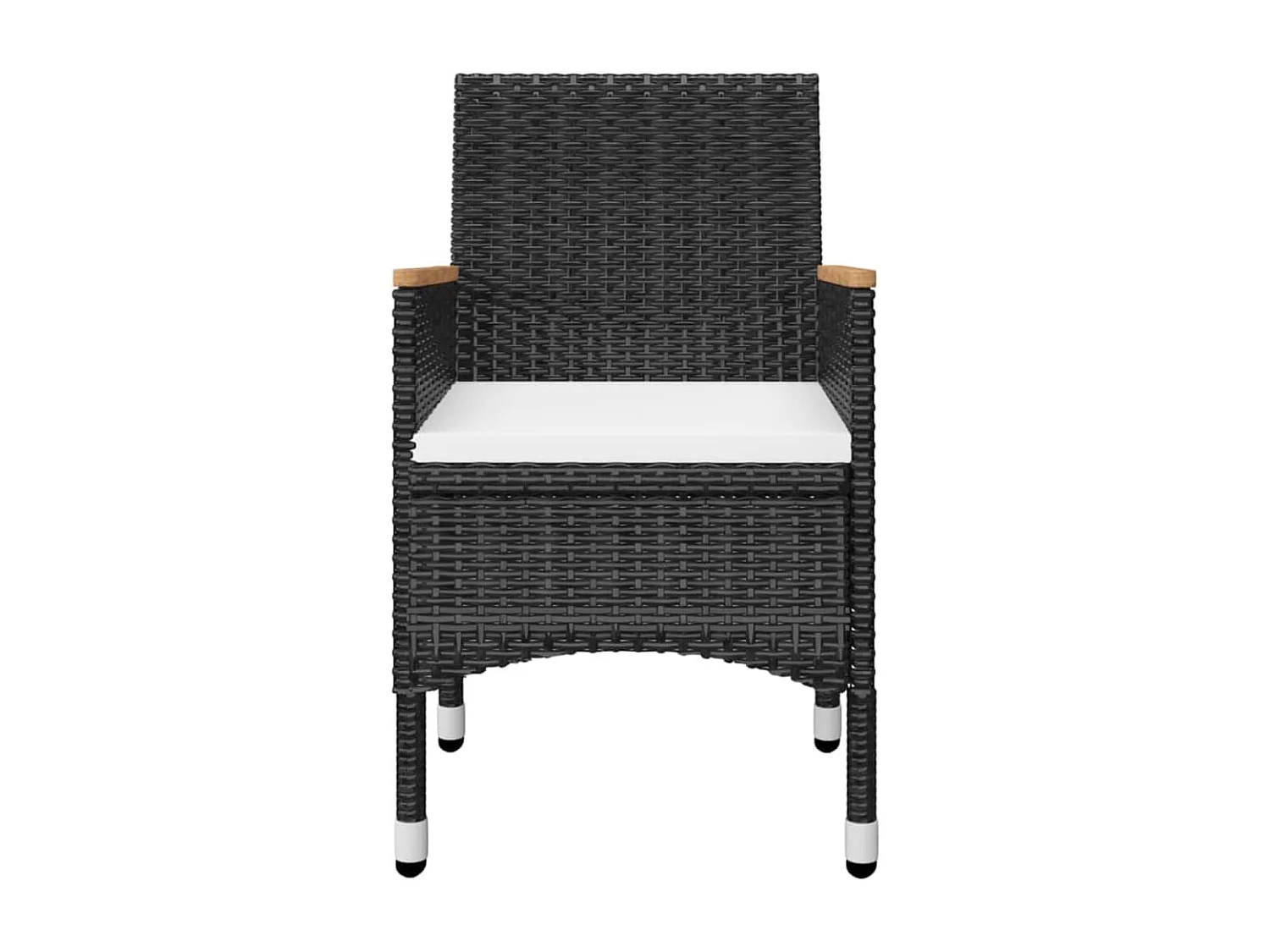 Saluzzo  Ensemble à manger de jardin 5 pcs Noir